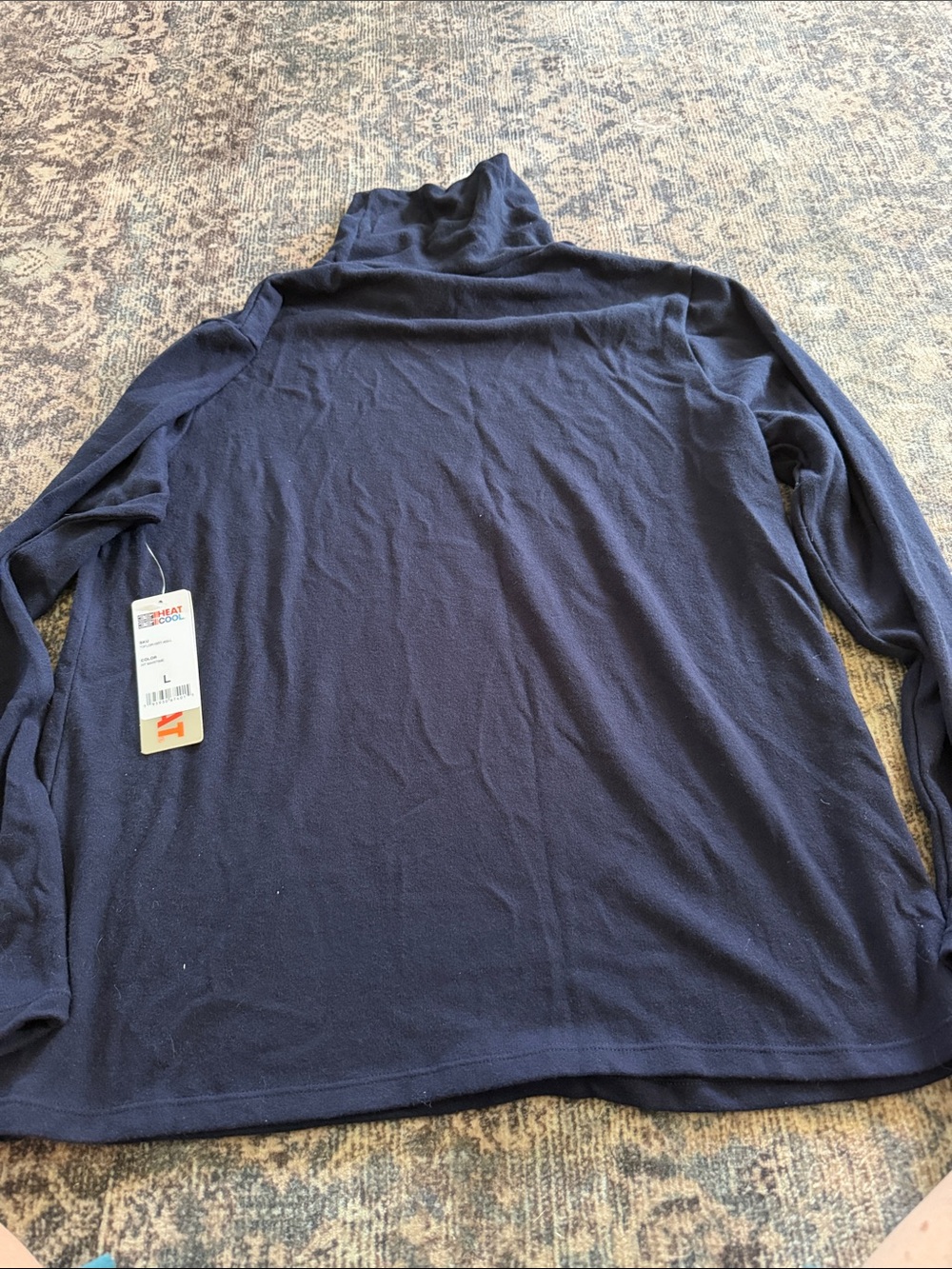 32 Degrees Navy Long Sleeve Turtleneck Top